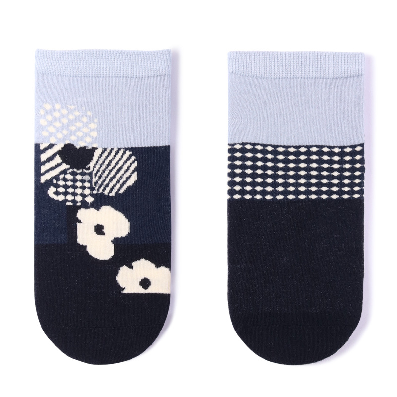 Glad Xvan 3 Pairs AB Fashion Personality Asymmetric Geometric Socks Retro Short Socks